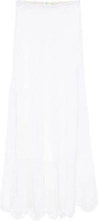 Forte_Forte geborstelde mohair rok met puntige stiksels