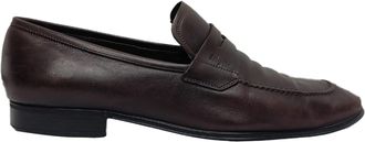 Ferragamo Pre-owned Mens Penny Loafer Corrado in Brown Leather - Mocha - Size UK 8