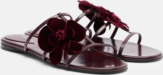 Zimmermann Orchid floral-appliqu&eacute; leather sandals