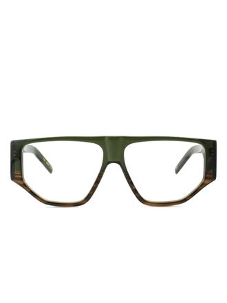 Lesca Bril van acetaat met geometrisch montuur - Groen