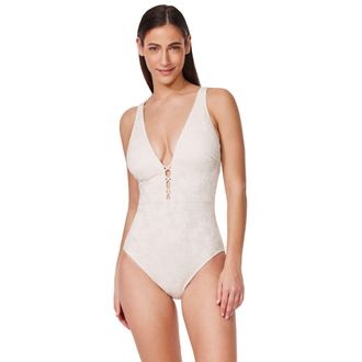 Gottex Jolene Textured Deep V Neck One Piece