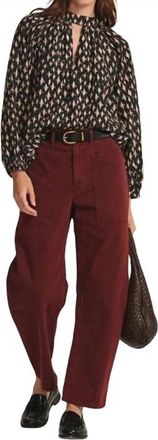 Velvet Malia Mock Neck Blouse In Nightfall