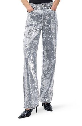 Rag & Bone Shea Sequin Straight Leg Jeans in Stelsequin at Nordstrom Rack, Size 28