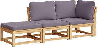 vidaXL Set De Muebles Para Jard&iacute;n 3 Piezas Con Cojines Madera Acacia Vidaxl