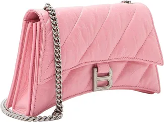 Balenciaga Pink Quilted Leather Crush Small Chain Bag (Authentic Pre-Loved)