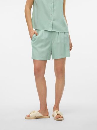 Vero Moda Shorts VERO MODA VMJESMILO HW SHORTS WVN NOOS, Damen, Gr. XL (42), N-Gr, gr&uuml;n (silt gr&uuml;n), Web, Obermaterial: 55% Viskose, 45% Leinen, unifarben, regu