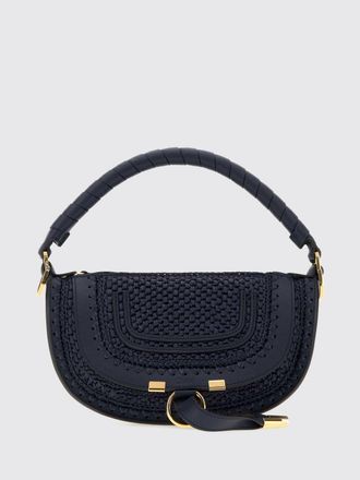 Chlo&eacute; Marcie Small Hobo Bag in Raffia with Braided Leather Handle
