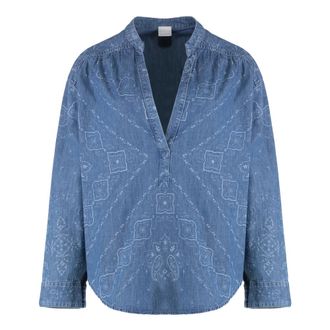 Pinko Pinko, Overhemden, Dames, Blauw, XS, Katoen, Bengasi Blouse