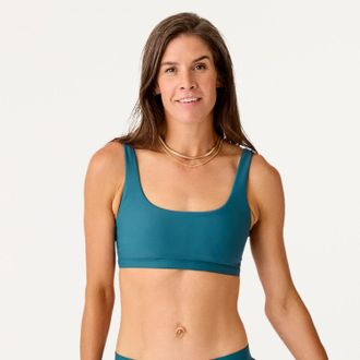 Carve Designs Womens Korbyn Compression Swimsuit Top Green XXL