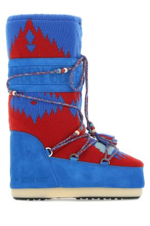 Alanui Multicolor Suede And Fabric Boots