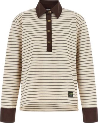 Ganni Lange mouwen Poloshirt - Dames - Polos - Bruin - M - Katoen - Tops