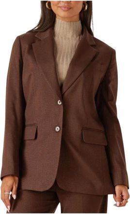 Liu Jo Jassen, Dames, Bruin, 3Xs, Polyester, Bruine Blazer Giacca Over