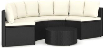 vidaXL 5 Pcs Sofa Sofas Of Garden W/ Vime Pe Preto Cushion