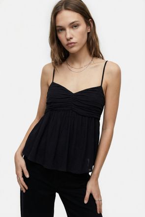 O'Neill Spaghettitop ONEILL REETA WOVEN TOP, Damen, Gr. XL (42), wei&szlig;, neutral, Obermaterial: 100% Viskose, Tops Spaghettitop, weite Passform, herzf&ouml;rmiger Au