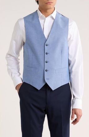 Tommy Hilfiger Stretch Cotton Tuxedo Vest in Blue Solid at Nordstrom Rack, Size Xxx-Large