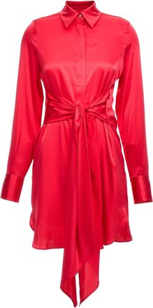Le Twins Fuchsia Silk Short Womens Dress