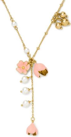 Kate Spade New York golden bloom y-necklace in Pink. at Nordstrom