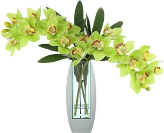Creative Displays Inc. Handmade Faux Orchid Arrangement In Mirror Vase
