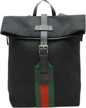 Gucci Pre-owned Backpacks, male, Black, Size: ONE SIZE Pre-owned Backpack