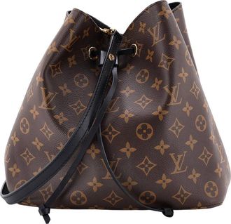 Louis Vuitton Brown Monogram Canvas & Leather Neonoe Mm (Authentic Pre-Loved)