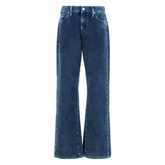 7 For All Mankind Wide Trousers, female, Blue, W27, Corduroy Trousers