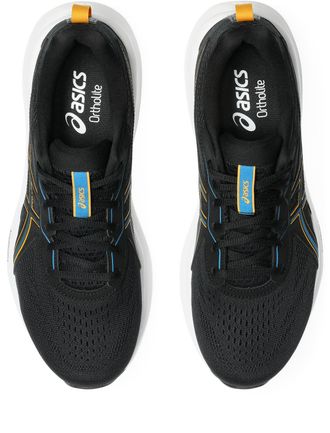 Asics Laufschuh ASICS GEL-CONTEND 9, Herren, Gr. 42,5, schwarz, yamabuki, Synthetik, Schuhe Laufschuh, mehr D&auml;mpfung