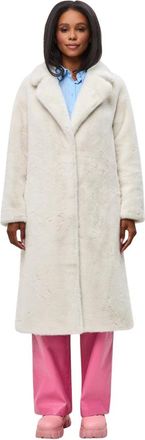 Cesare Gaspari Deluxe Lange Jas met Rugprint Lovers - Dames - Mantel - Wit - XL - Polyester - Jassen
