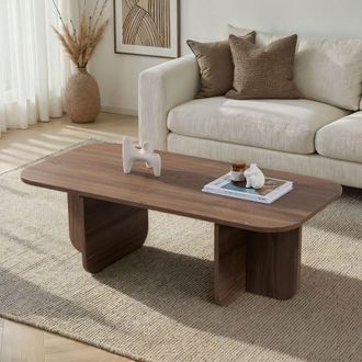Dmora Mesa De Centro Nomeva, Rectangular, Tapa De Madera Nobilitada, Color Marr&oacute;n Roble, 120x60x41h Cm