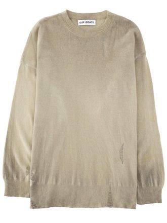 Our Legacy Slant Knit Merino Wool Sweater