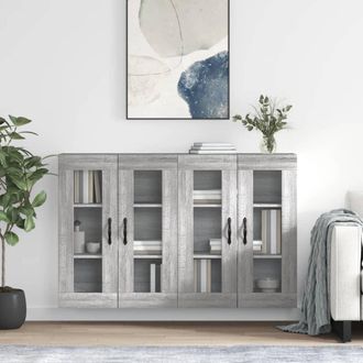 vidaXL Vidaxl - Armarios De Pared 2 Uds Madera De Ingenier&iacute;a Gris Sonoma