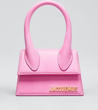 Jacquemus Le Chiquito Leather Top-Handle Bag, Pink