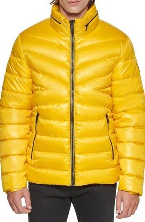 Kenneth Cole Hooded Puffer Jacket in Yellow at Nordstrom Rack, Size Xx-Large