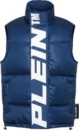 Philipp Plein Jassen, Heren, Blauw, S, Nylon, Nylon Down Jacket Vest