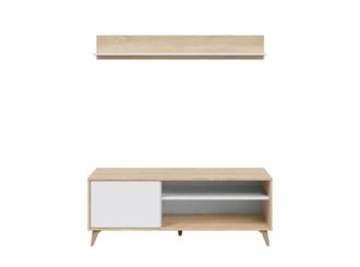 Usinestreet Mueble para tv y repisa mural - L135 cm - Blanco