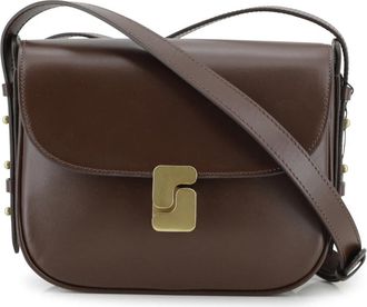 SOEUR Soeur, Tassen, Dames, Bruin, ONE Size, Leer, Bruine schoudertas met voorlogo