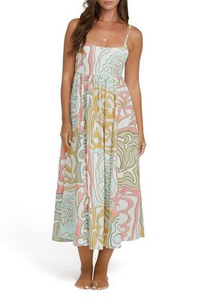 Billabong Island Life Cotton & Linen Midi Sundress in Clearwater at Nordstrom, Size Small