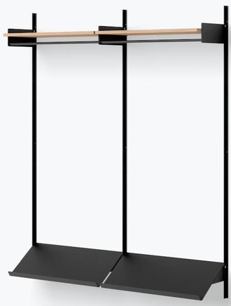 New Works Design Wandgardarobe New Works Shelf Ii - 190 x 163.5 cm, Eiche / Schwarz