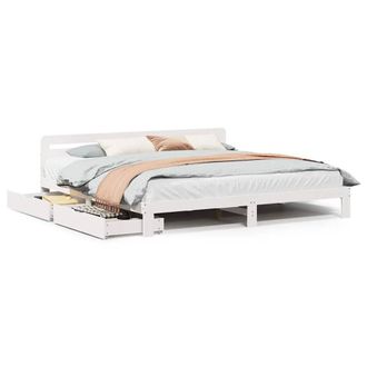Berkfield Home Bed Frame without Mattress White 180x200 cm Super King Solid Wood Pine