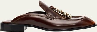Loewe Edge Leather Loafer Mules