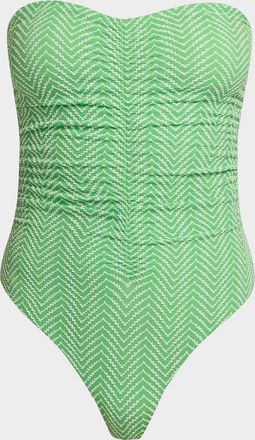 Milly Verde Chevron One-Piece Swimsuit
