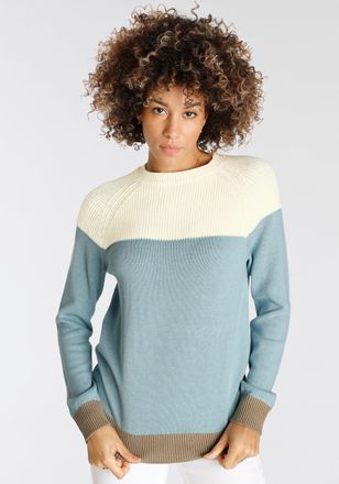 Boysen's Strickpullover in modischem Strick-Mix und Streifendesign