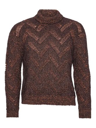 Henrik Vibskov turtleneck diamond-pattern sweater - men - Fabric - L - Brown