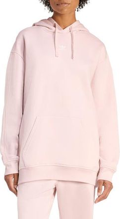 adidas Trefoil Essentials Oversized Lifestyle Hoodie in Sandy Pink at Nordstrom, Size X-Small