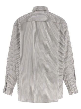 Prada Striped Cotton Poplin Shirt - Grey