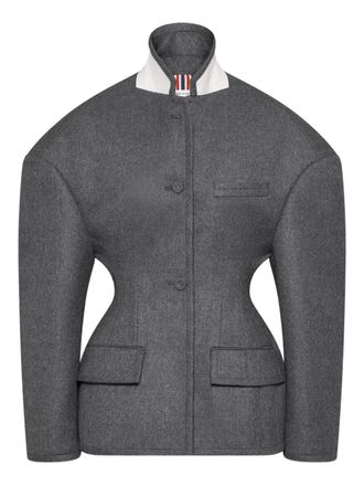Thom Browne Giacca in flanella di lana - Grigio