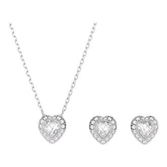 Swarovski Unisex Ariana Grande x Sieradenset Mixed Cuts Heart Wit Gerhodineerd 5720849 - Dames - Kettingen - Grijs - ONE Size - Accessoires