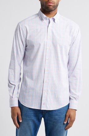 Johnnie-O Paddock Plaid Button-Down Shirt in Porto Pink at Nordstrom, Size Xx-Large