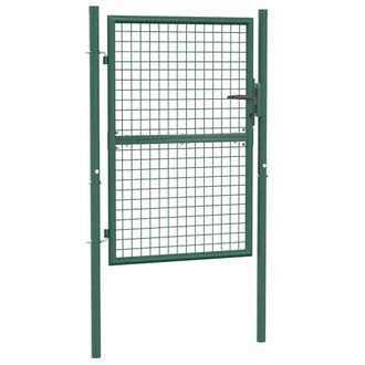 Berkfield Home Fence Gate Steel 100x125 cm Green