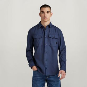 G-Star Mens G-Star RAW Marine Slim Shirt - Blue Cotton - Size X-Small