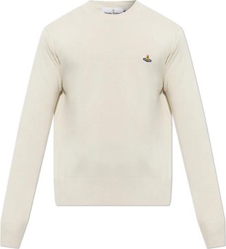 Vivienne Westwood Sweater Alex Ronde Hals - Heren - Ronde hals truien - Beige - M - Katoen - Truien & Vesten